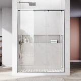56"- 60" W×66" H Framed Stainless Steel Bypass Sliding Shower Door in Matte Black with Three 5/16" (8mm) Certified Tempered Clear Glass UKS13-60x66