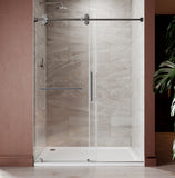 UKS04 - Puerta de ducha corrediza sin marco de 56 a 60 pulgadas de ancho x 80 pulgadas de alto, 1H1TB, vidrio transparente EnduroShield de 3/8 de pulgada