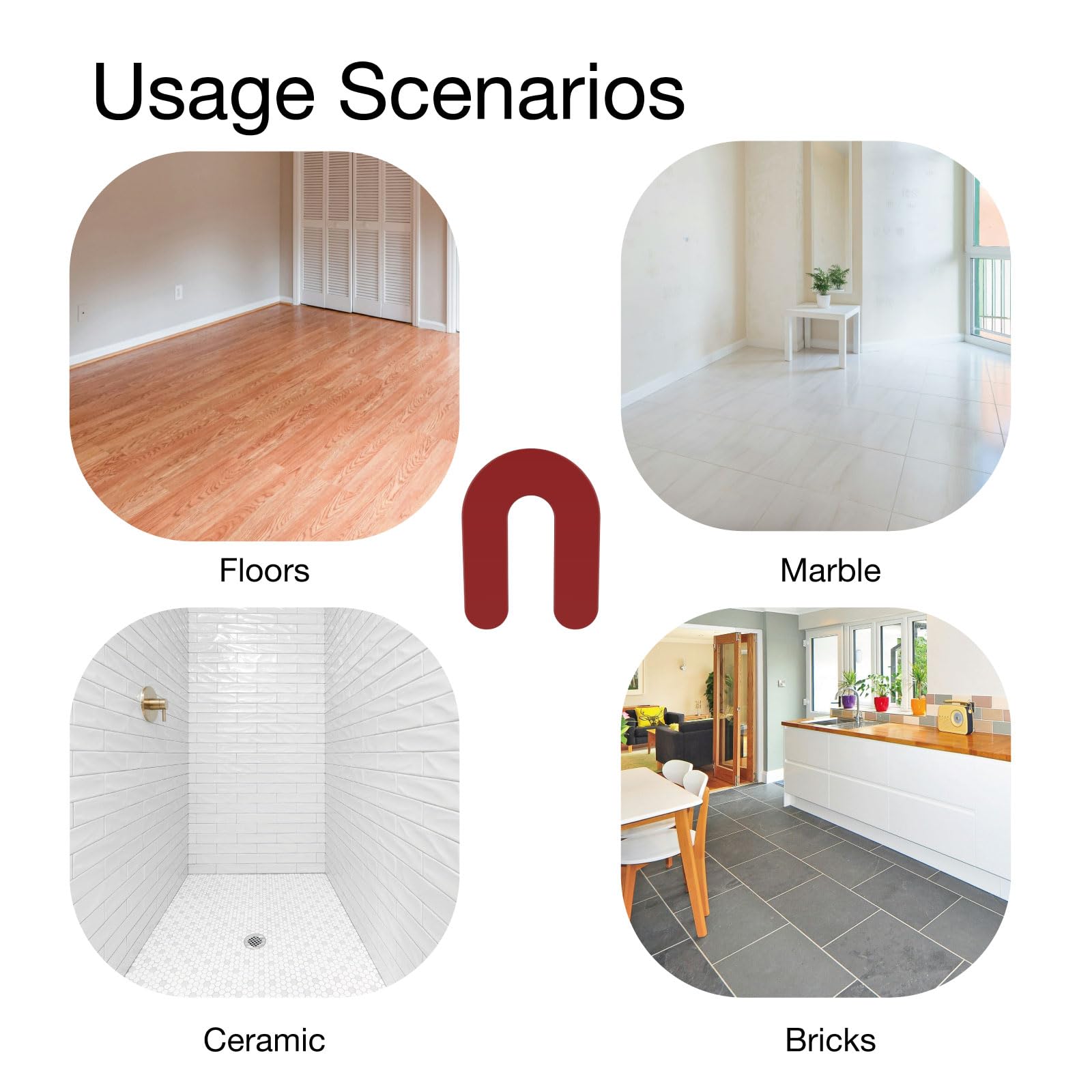 Unikoo Plastic Horseshoe Shims, High-Impact Styrene, Rust-Resistant Leveling Shims for Construction, Windows, Doors