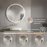 24 in. W x 24 in. H Round Stain Steel Framed LED Light Anti-Fog Bathroom Vanity Mirror