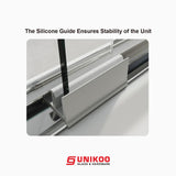 Puerta de ducha corredera doble UNIKOO de 56"-60" de ancho × 72" de alto, semiframeless, de acero inoxidable, con acabado en níquel cepillado y vidrio templado transparente certificado de 1/4" (6 mm). Serie Countesss UKD07-6072-BN