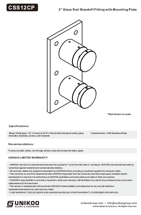 Commercial - Glass Rail Standoff Base & Cap