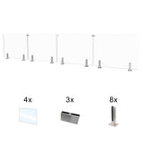 CLG-194 Glass Panel, 201x44cm, 4-Piece Set