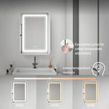 19-1/4 in. W x 27-1/4 in. H Surface Mount Right LED Light Mirror Anti-Fog Medicine Cabinet