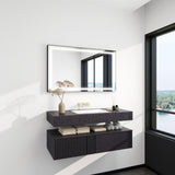 UNIKOO 24 in. W x 32 in. H Rectangular Aluminum Framed LED Light Anti-Fog Bathroom Vanity Mirror