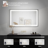 UNIKOO 24 in. W x 32 in. H Rectangular Aluminum Framed LED Light Anti-Fog Bathroom Vanity Mirror
