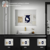 LED Backlit Bathroom Vanity Mirror with Dual Lighting, Anti-Fog, 3-Color Dimmable CRI90+, Memory Function, and Shatter-Proof Glass