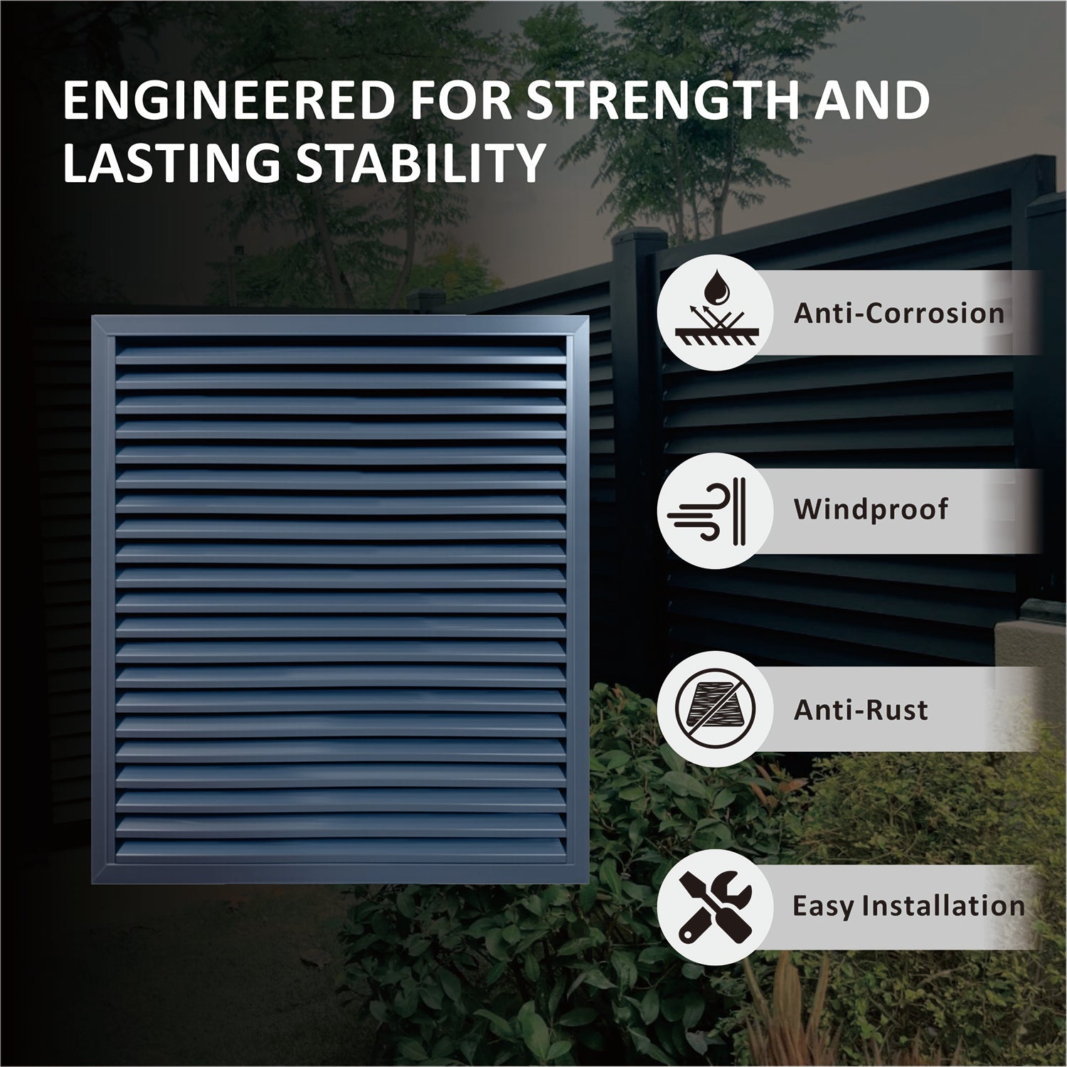 ALUMINUM ASSEMBLED LOUVER FENCE 72in X 72in