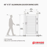 ALUMINUM LOUVER SWING GATE 48inX72in