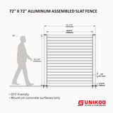 ALUMINUM ASSEMBLED SLAT FENCE 72inX72in