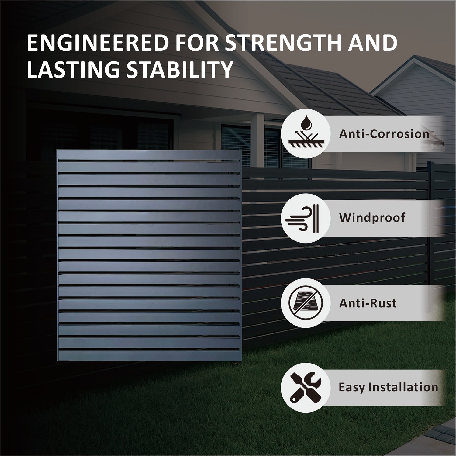 ALUMINUM ASSEMBLED SLAT FENCE 72inX72in