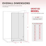 31 in W x 80 in. H Frameless Fixed Shower Glass Panel with 3/8 in. Clear Tempered Glass