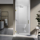 UKH07A 24-3/8 in. to 25 in. W X 80 in. H Frameless Hinged Shower Door with EnduroShield 3/8 in. Clear Glass