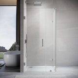 UKH07 46-1/8 to 47 in. W X 32 to 38 in. D X 80 in. H Frameless Hinged Shower Door with EnduroShield 3/8 in. Clear Glass with 26 in. Door Panel