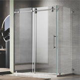 UKS04RP 50 to 55 in. W X 38-40 in. D X 76 in. H Frameless Sliding Shower Door in with EnduroShield 3/8 in. Clear Glass