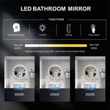 32 in. W x 32 in. H Round Frameless Anti-Fog Wall-Mounted LED Backlit Light Bathroom Vanity Mirror
