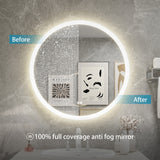 32 in. W x 32 in. H Round Frameless Anti-Fog Wall-Mounted LED Backlit Light Bathroom Vanity Mirror