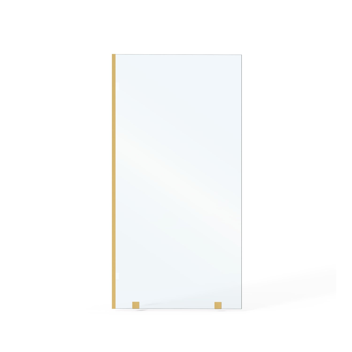UKH07B 33" W x 80" H Shower Glass Panel, Semi-Framed Fixed Glass Shower Panel with Solid Frame, 3/8" (10mm) Thick Clear Certified Tempered Shower Door, Bathroom Shower Screen