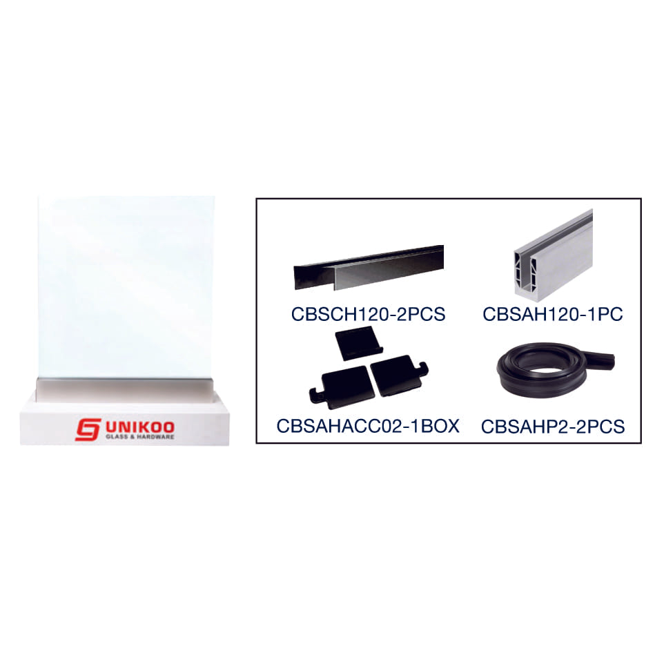 重型轧制铝制 120 英寸方形底座鞋，已钻孔，适用于 1/2 英寸玻璃