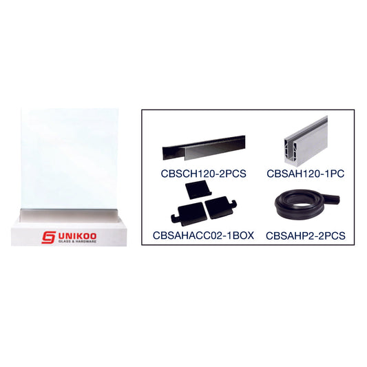 HEAVY DUTY MILL ALUMINUM 120 in SQUARE BASE SHOE DRILLED FOR 1/2in GLASS