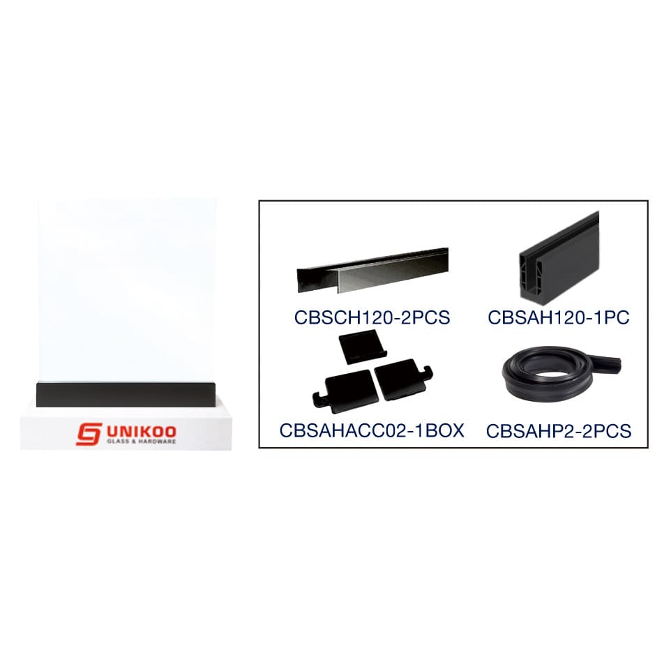 重型轧制铝制 120 英寸方形底座鞋，已钻孔，适用于 1/2 英寸玻璃