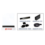 重型轧制铝制 120 英寸方形底座鞋，已钻孔，适用于 1/2 英寸玻璃