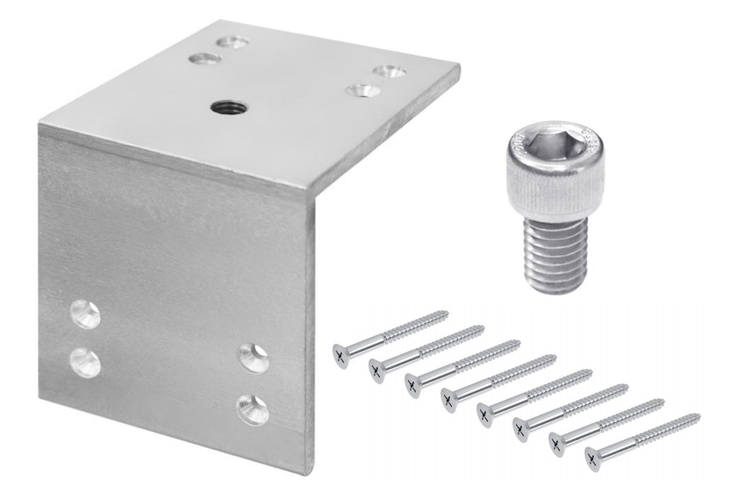 Zinc Plated Wood Mount L-Angle Kit 1/2in-13