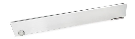 1/2" GLASS 4" SQUARE DOOR RAIL WITH LOCK, WITH BOTTOM BASE PLATE