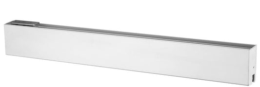 1/2" GLASS 4" SQUARE DOOR RAIL WITH TOP SWING PIVOT, RIGHTHAND FROM INTERIOR VIEW