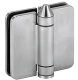 Left Hand 180 Degree Glass to Glass Self-Closing Gate Hinge-Brushed Nickel