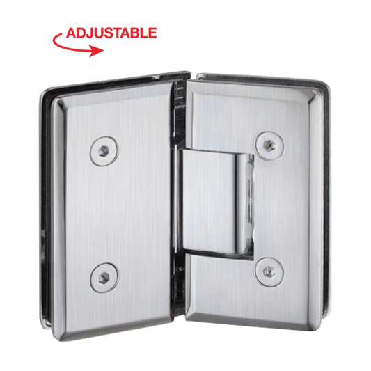 HINGE CHA SERIES - HEAVY DUTY BEVELED ADJUSTABLE 135 DEGREES GLASS TO GLASS