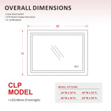 LED Mirror Frameless LED Vanity Mirror, Anti-Fog Bathroom Wall Mirror with Front Light