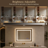 LED Mirror Frameless LED Vanity Mirror, Anti-Fog Bathroom Wall Mirror with Backlit and Front Light
