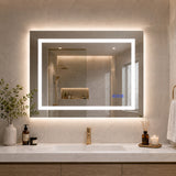 LED Mirror Frameless LED Vanity Mirror, Anti-Fog Bathroom Wall Mirror with Backlit and Front Light