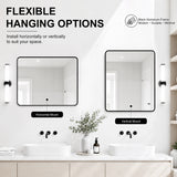 Mirror Rectangular Aluminum Alloy Framed and Tempered Glass Wall Bathroom Vanity Mirror