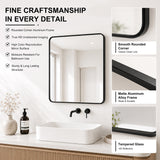 Mirror Rectangular Aluminum Alloy Framed and Tempered Glass Wall Bathroom Vanity Mirror