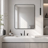 Mirror Rectangular Aluminum Alloy Framed and Tempered Glass Wall Bathroom Vanity Mirror
