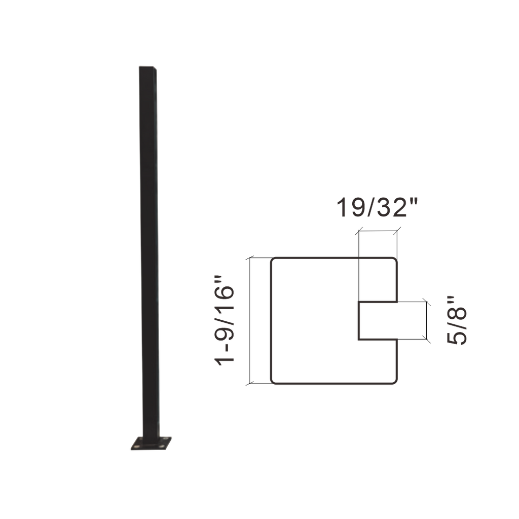 44 1/4 in END POST – Unikoo Glass & Hardware