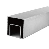 120" 1-9/16" Square Cap Rail W / Plastic Insert For 1/2" Glass