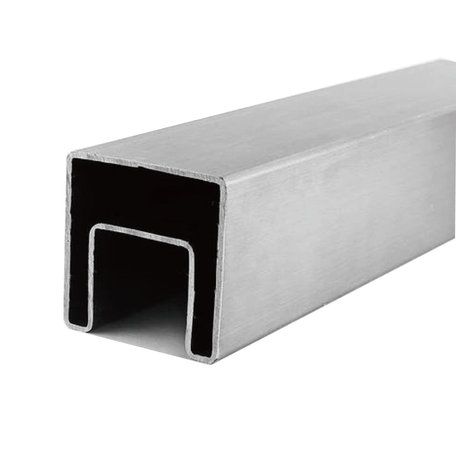 120" 1-9/16" Square Cap Rail W / Plastic Insert For 1/2" Glass