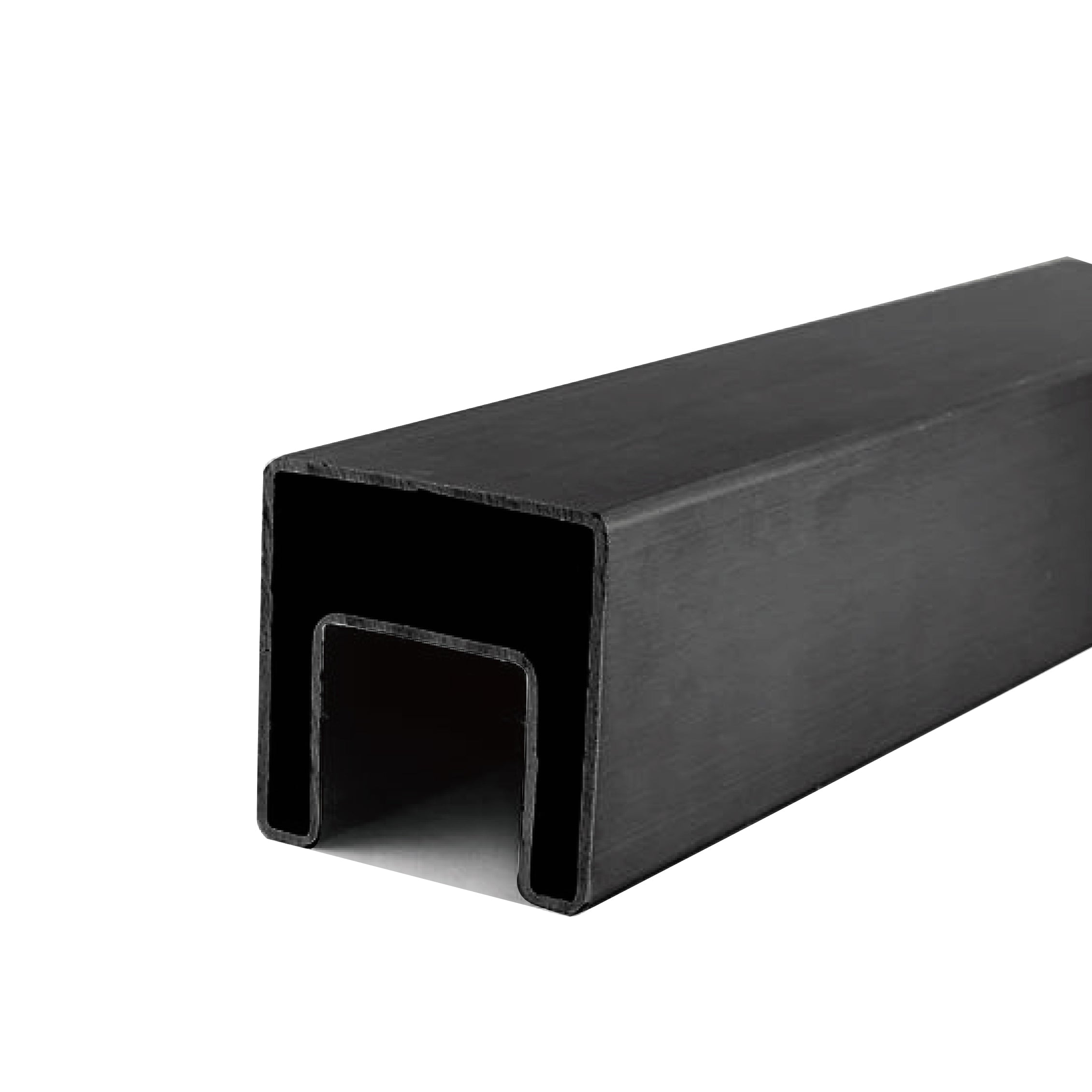 120" 1-9/16" Square Cap Rail W / Plastic Insert For 1/2" Glass