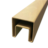 120" 1-9/16" Square Cap Rail W / Plastic Insert For 1/2" Glass