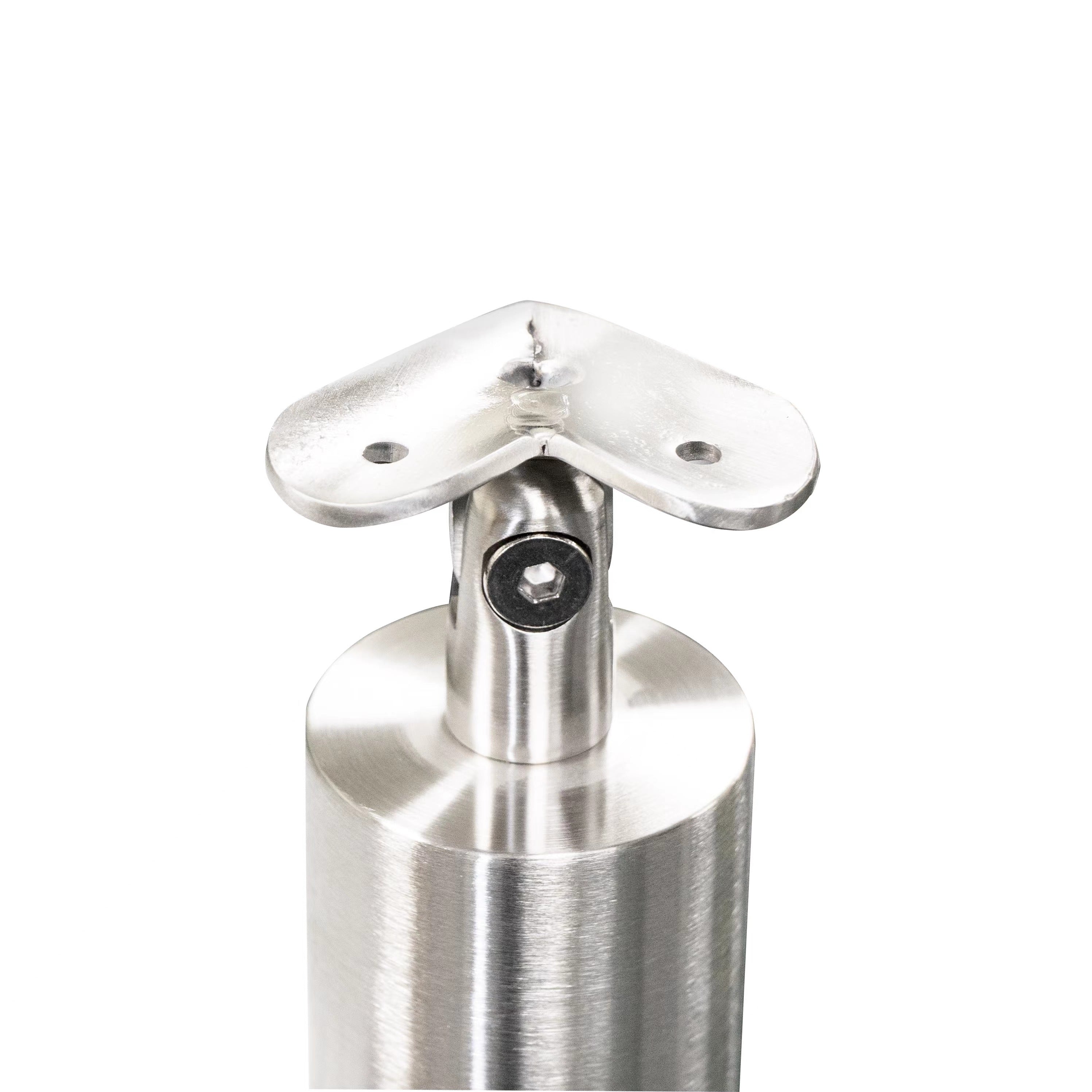 90 DEGREE BILATERAL GLASS CLAMP ROUND POST