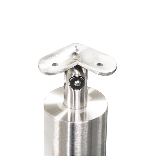 90 DEGREE BILATERAL GLASS CLAMP ROUND POST