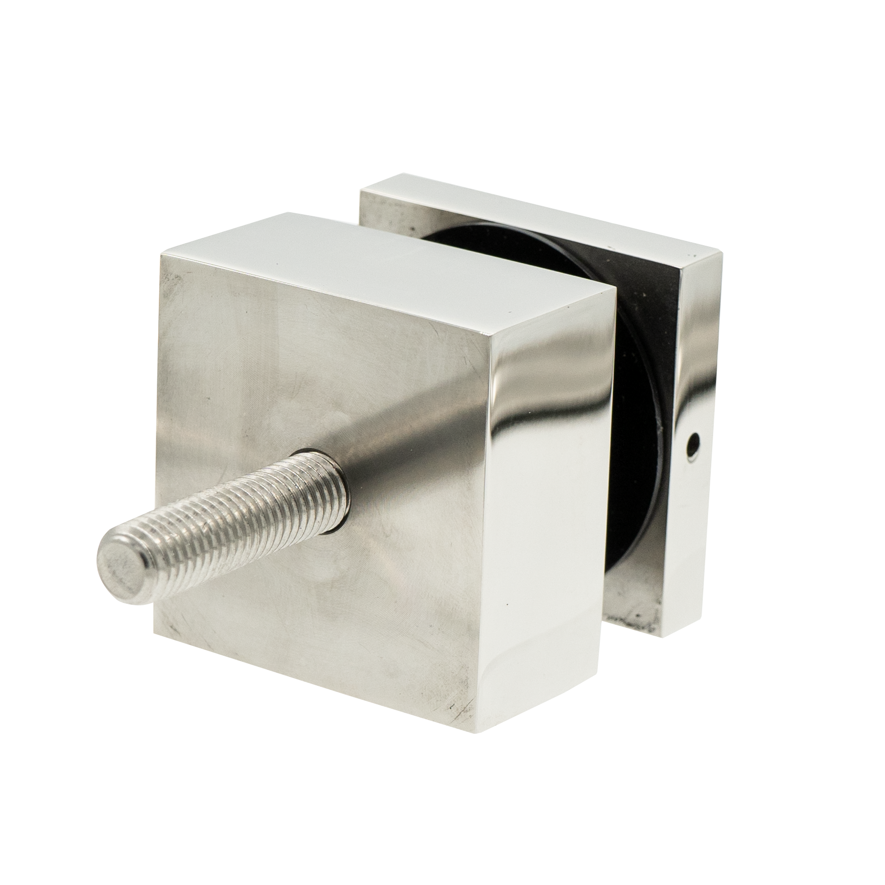 GLASS RAIL SQUARE STANDOFF BASE & CAP - 2 in DIAMETER X 1 in LONG PROJ ...