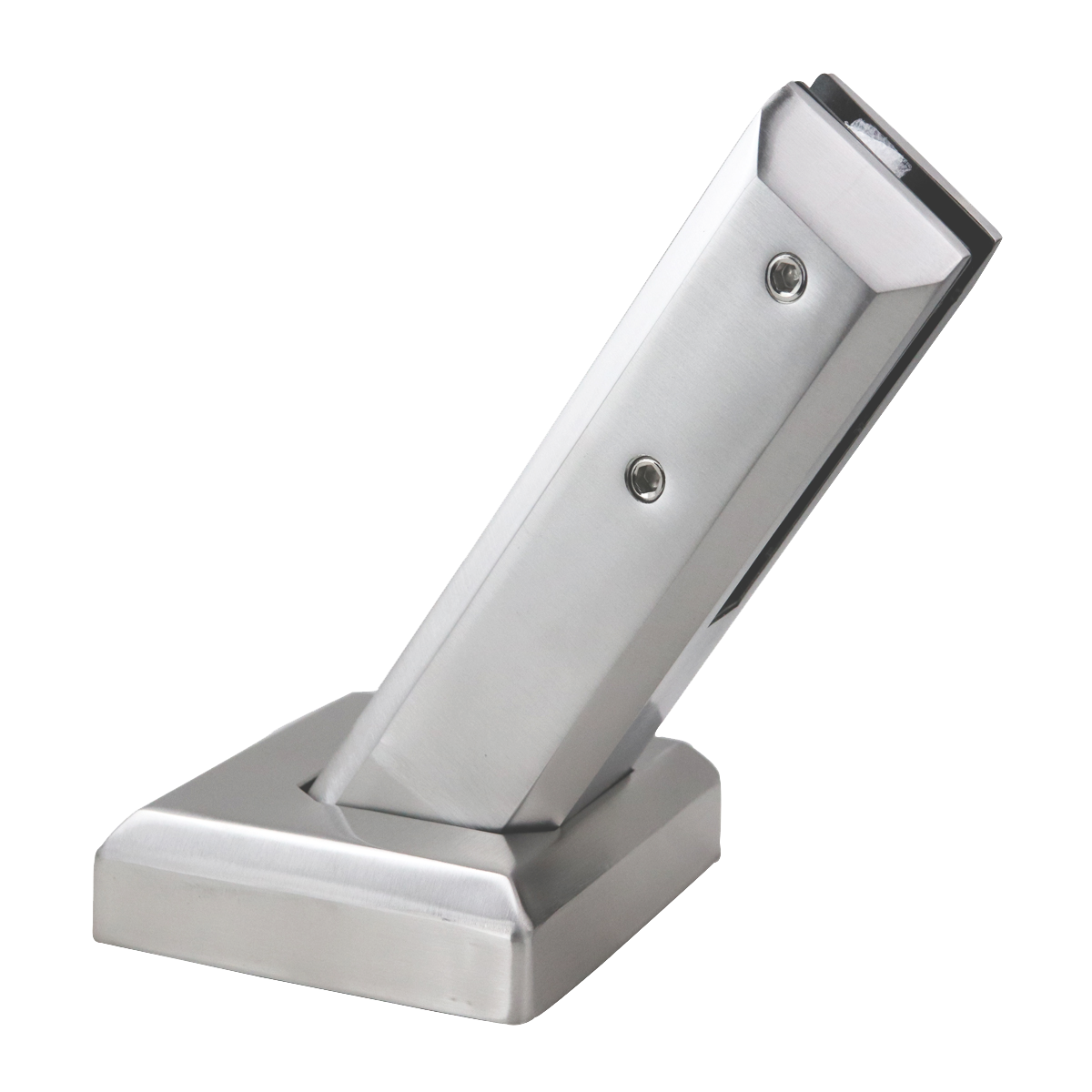 8 7/8" SQUARE SURFACE MOUNT POST CLAMP FOR8 7/8" SQUARE SURFACE MOUNT POST CLAMP FOR BEVEL STAIRS WITH BASE COVER-BRUSHED NICKEL BEVEL STAIRS WITH BASE COVER