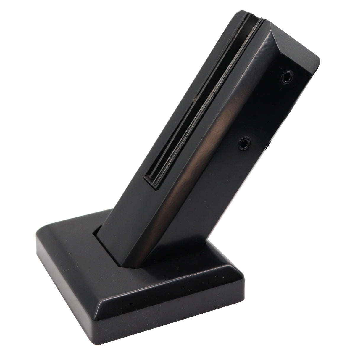 8 7/8" SQUARE SURFACE MOUNT POST CLAMP FOR8 7/8" SQUARE SURFACE MOUNT POST CLAMP FOR BEVEL STAIRS WITH BASE COVER-BRUSHED NICKEL BEVEL STAIRS WITH BASE COVER