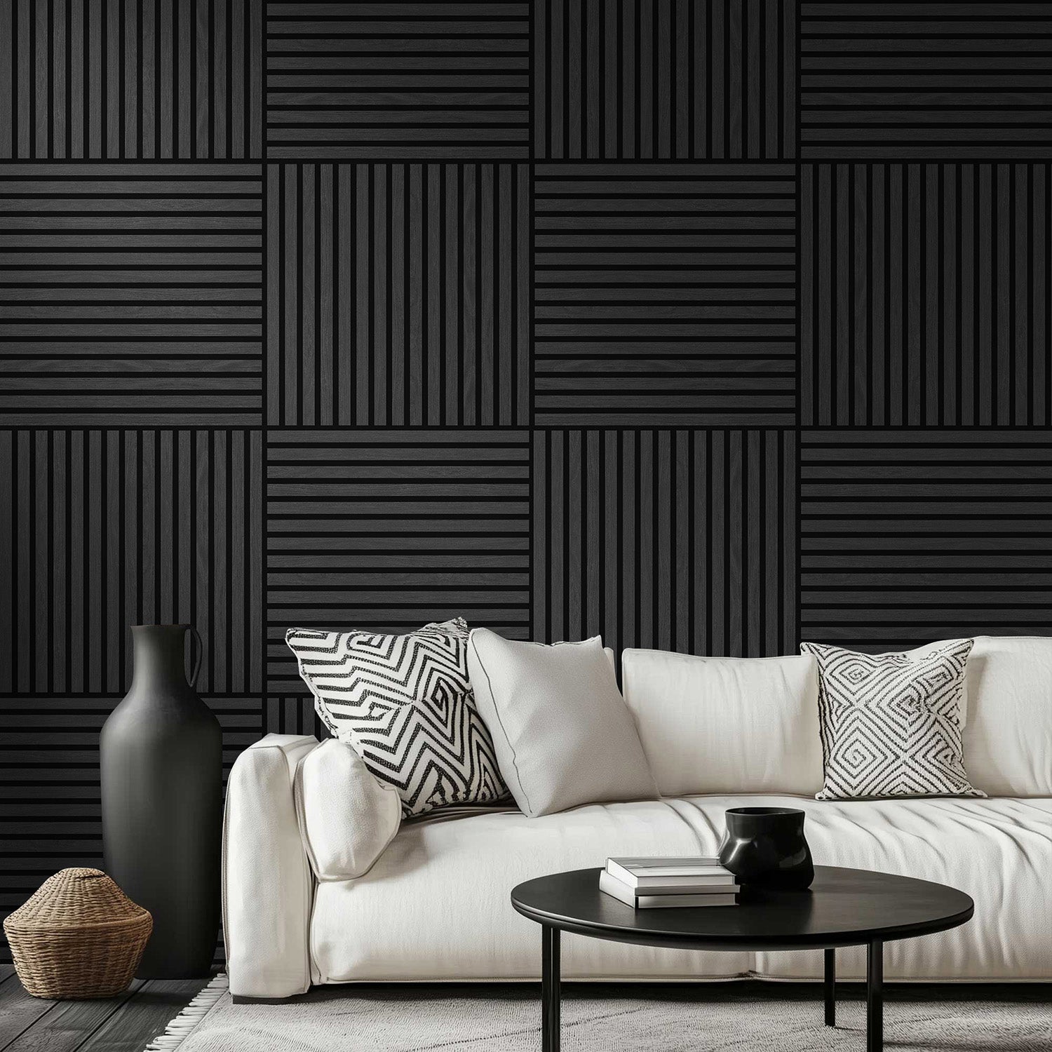 WOODEN SLAT WALL PANEL 23-5/8" H X 23-5/8"W