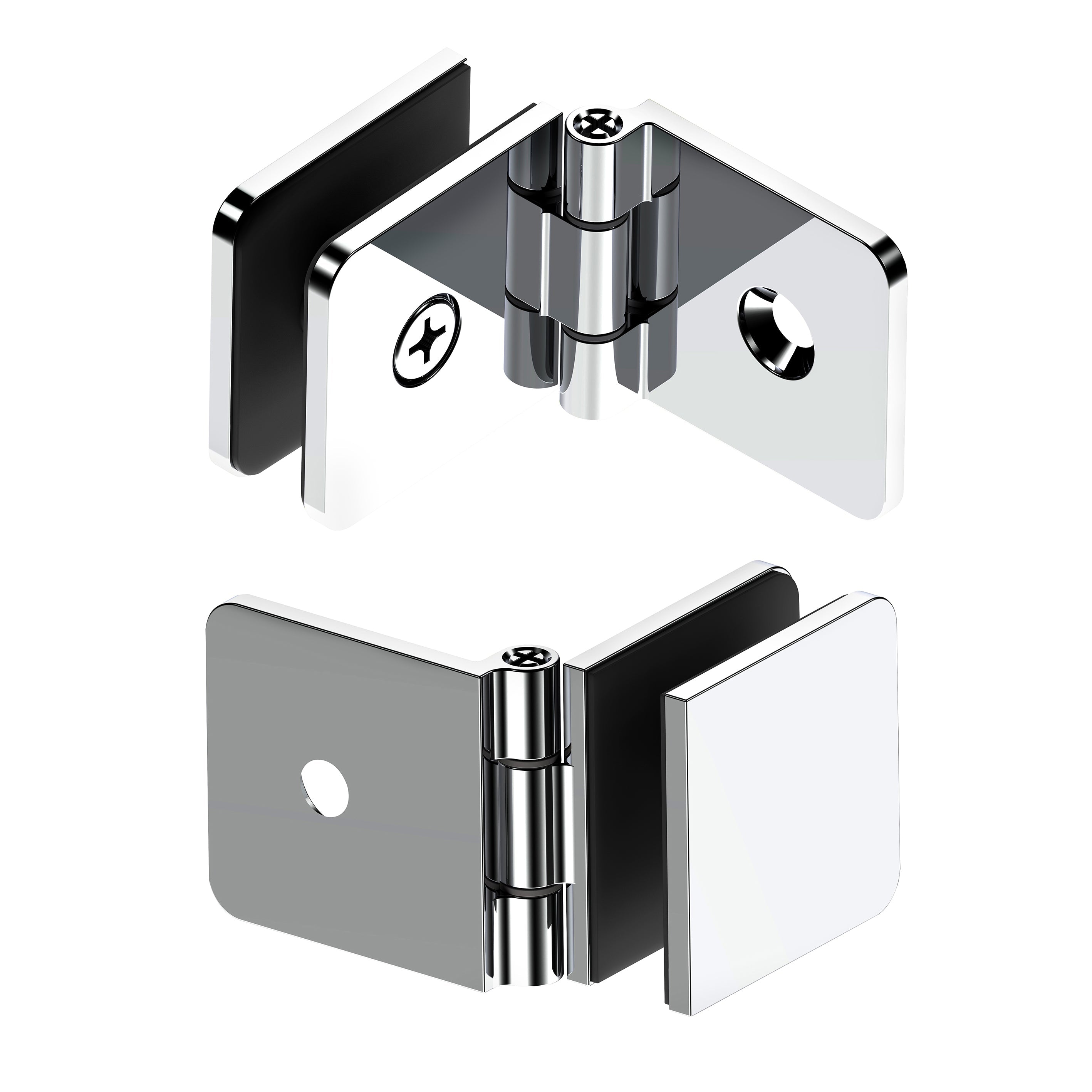 GLASS CLAMP - BEVELED WALL MOUNT ADJUSTABLE - 49 X 44 MM - (ADJ037)