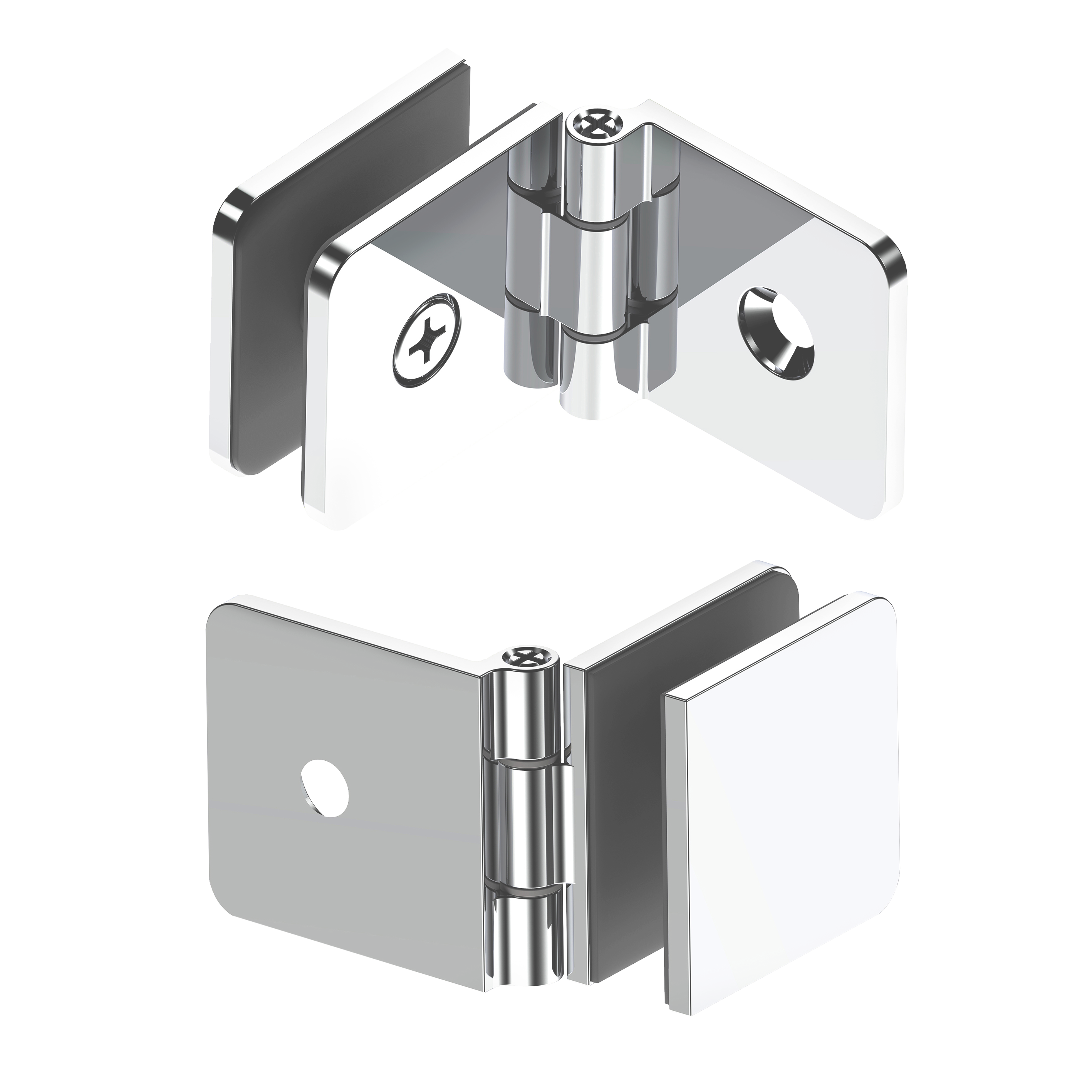 GLASS CLAMP - BEVELED WALL MOUNT ADJUSTABLE - 49 X 44 MM - (ADJ037)